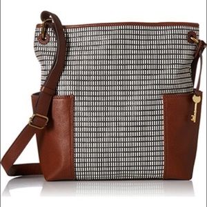 NWT Fossil Lane Black/White Crossbody